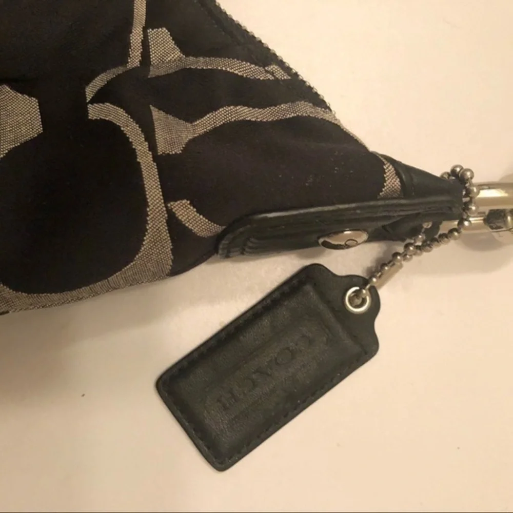 Coach Kirsten signature c black gray hobo bag
